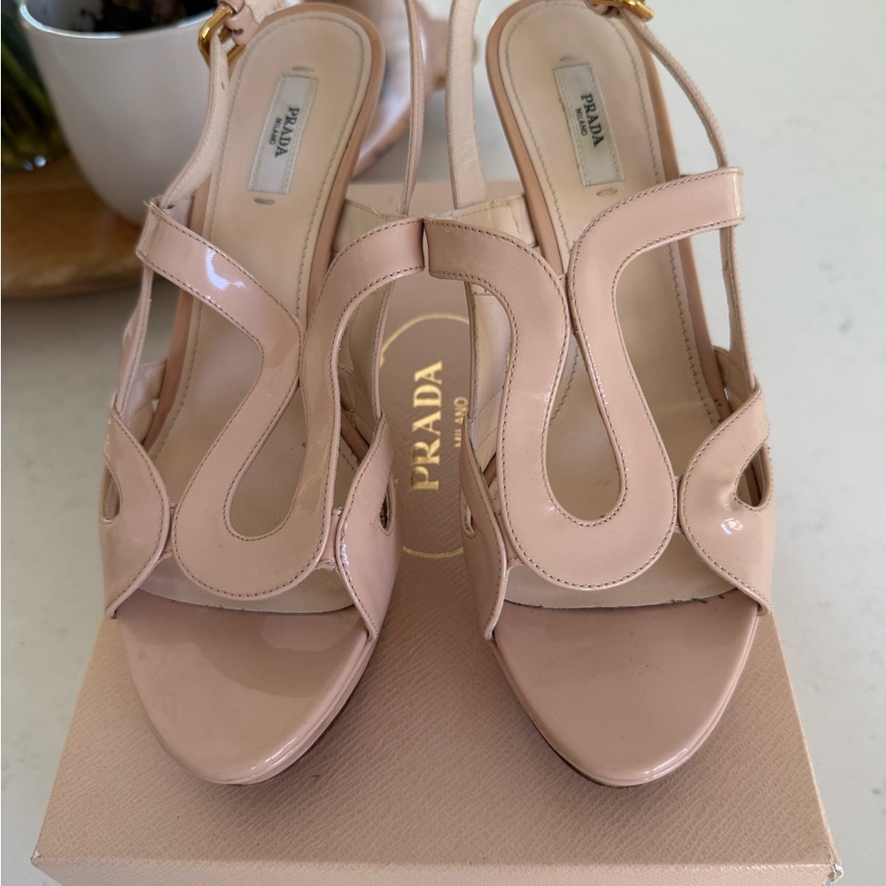 Prada Women's Nude Heeled Sandals